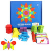JCREN Wooden Pattern Blocks Montessori Toys Shape Puzzles Kindergarten Classic Educational Tangram Geometric Brain Teaser Toys Best STEM for Kids Ages