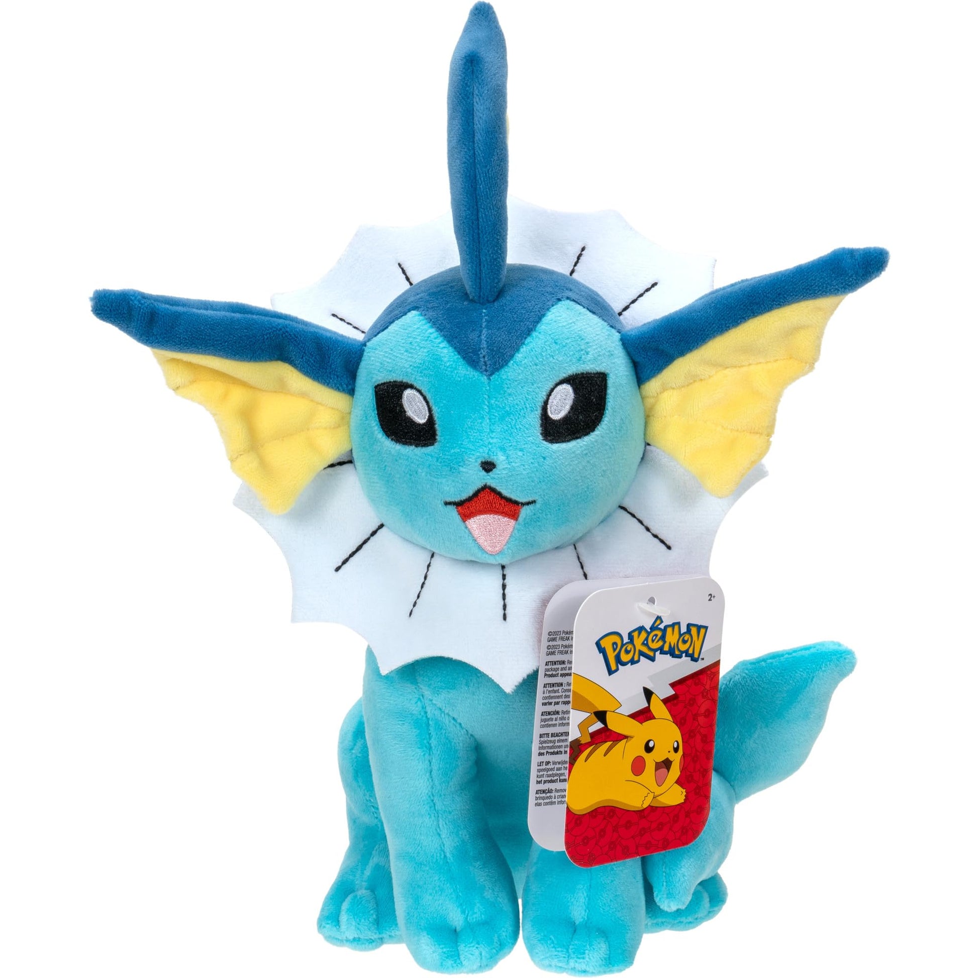 Pokémon Vaporeon 8" Plush - Officially Licensed - Eevee Evolution Figure - Authentic Soft Stuffed Animal Toy - Gift for Kids, Boys, Girls - 2+