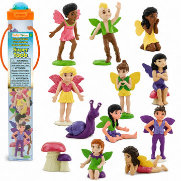Safari Ltd. Friendly Fairies Super TOOB - 10 Adorable Fairy Figurines - Detailed Hand-Painted Toy Figures For Boys, Girls & Kids Ages 3+