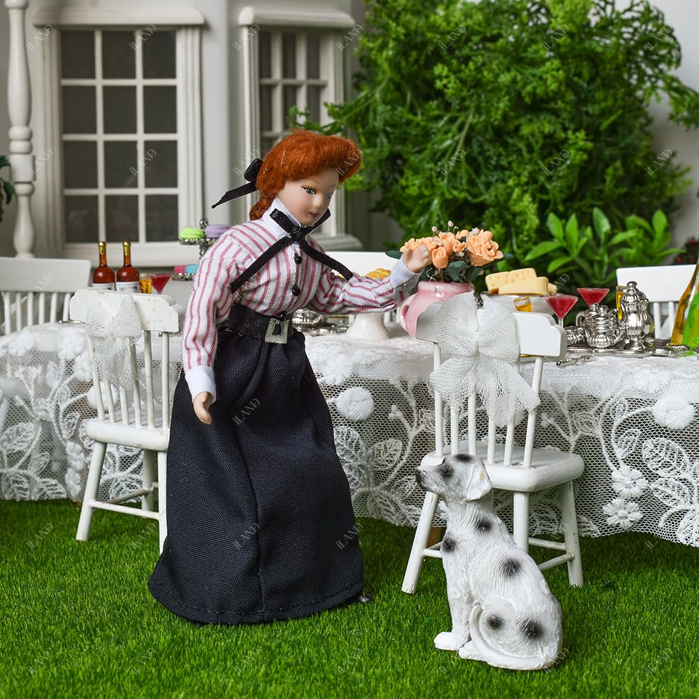 iland Dollhouse People for 1 12 Scale Accessories Miniature 6 inch Figures for Mini House Little People Figures Mini Dollhouse Family Set Porcelain