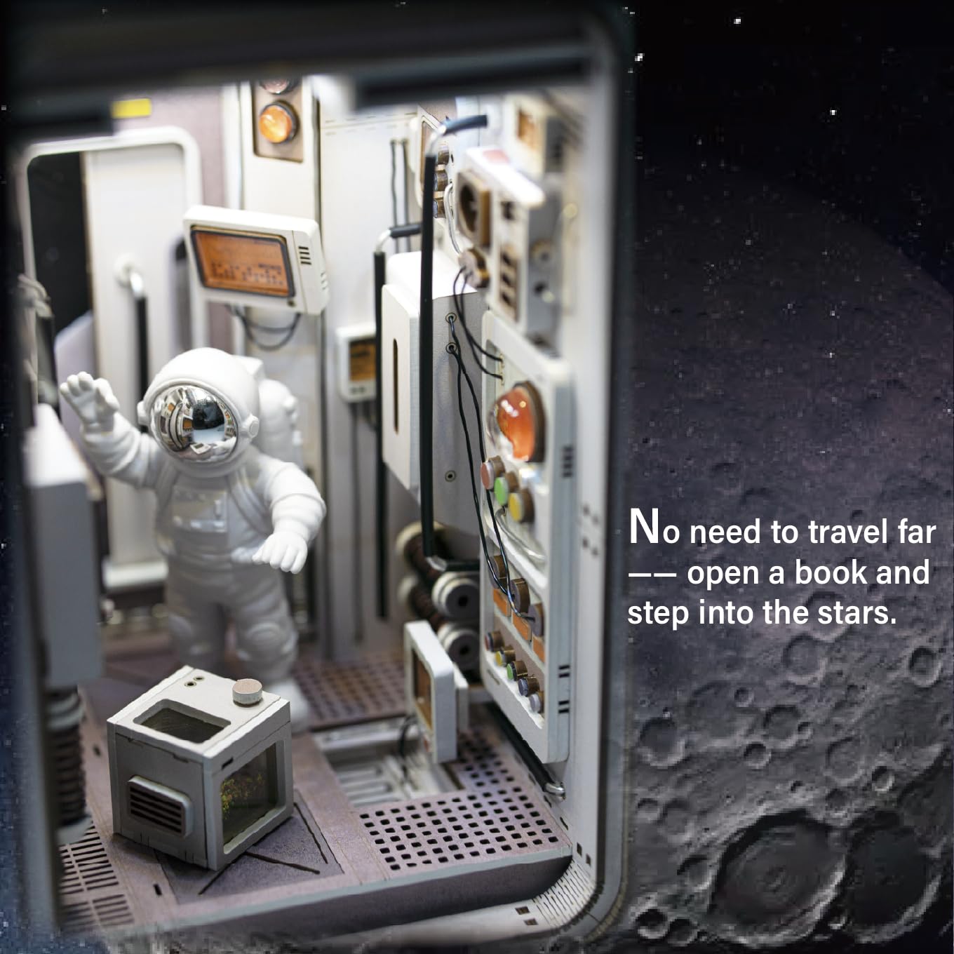 Joohour DIY Book Nook Kit, Dollhouse Miniature, Booknook Bookshelf Insert Decor Alley 3D Wooden Puzzle, Bookends Model Building Kit with LED Light