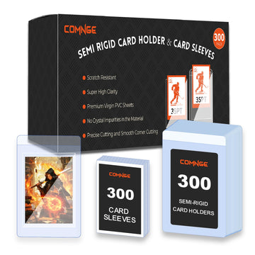 600ct Semi Rigid Card Holder - Ultra Clear Card Savers TCG Protectors, with 1/2'' Protective Lip, Semi Rigid Card Sleeves for BGS, SGC Grading