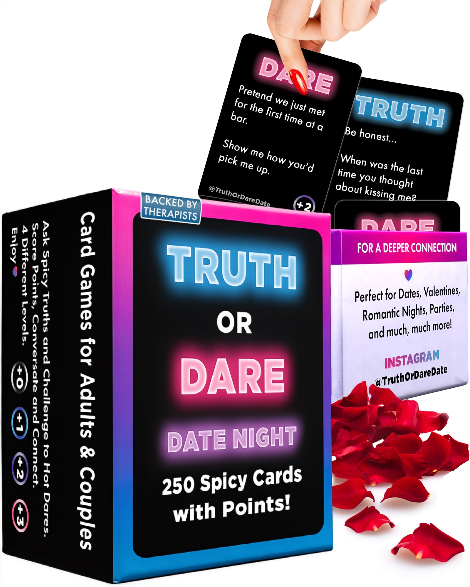 Truth Or Dare Date Night Couples Card Games for Adults with 250 Cards + Spicy Point System | Perfect for Romantic Date Night & Connection