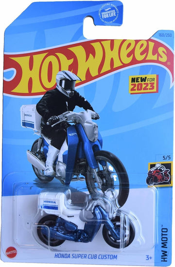 Mattel Hot Wheels Honda Super Cub Custom, HW Moto 5/5 [White/Blue] 160/250
