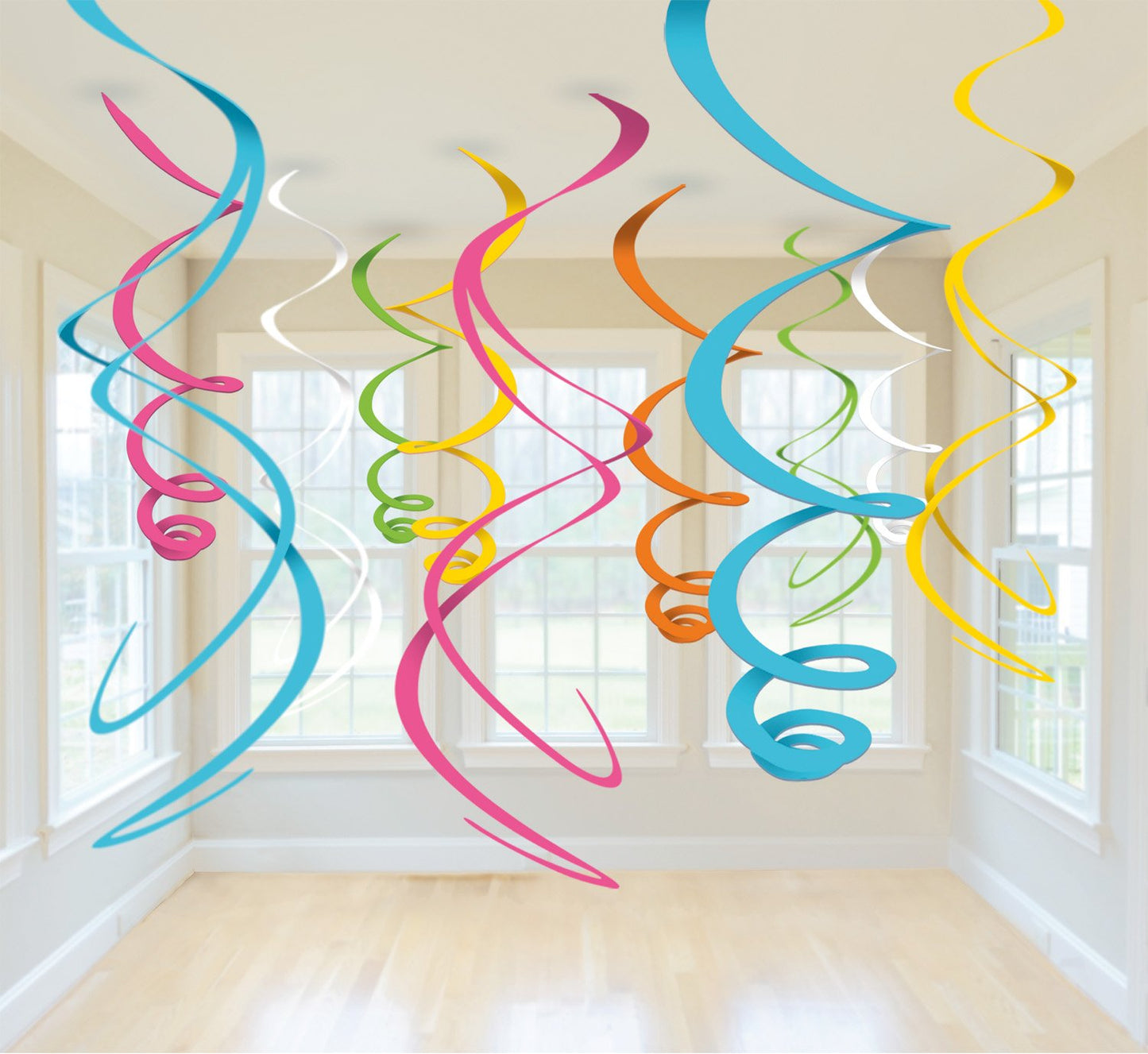 AimtoHome Party Swirl Decorations, Red and Blue Foil Ceiling Hanging Swirl Decoration, Whirls Decorations for Birthday | Wedding | Anniversary |