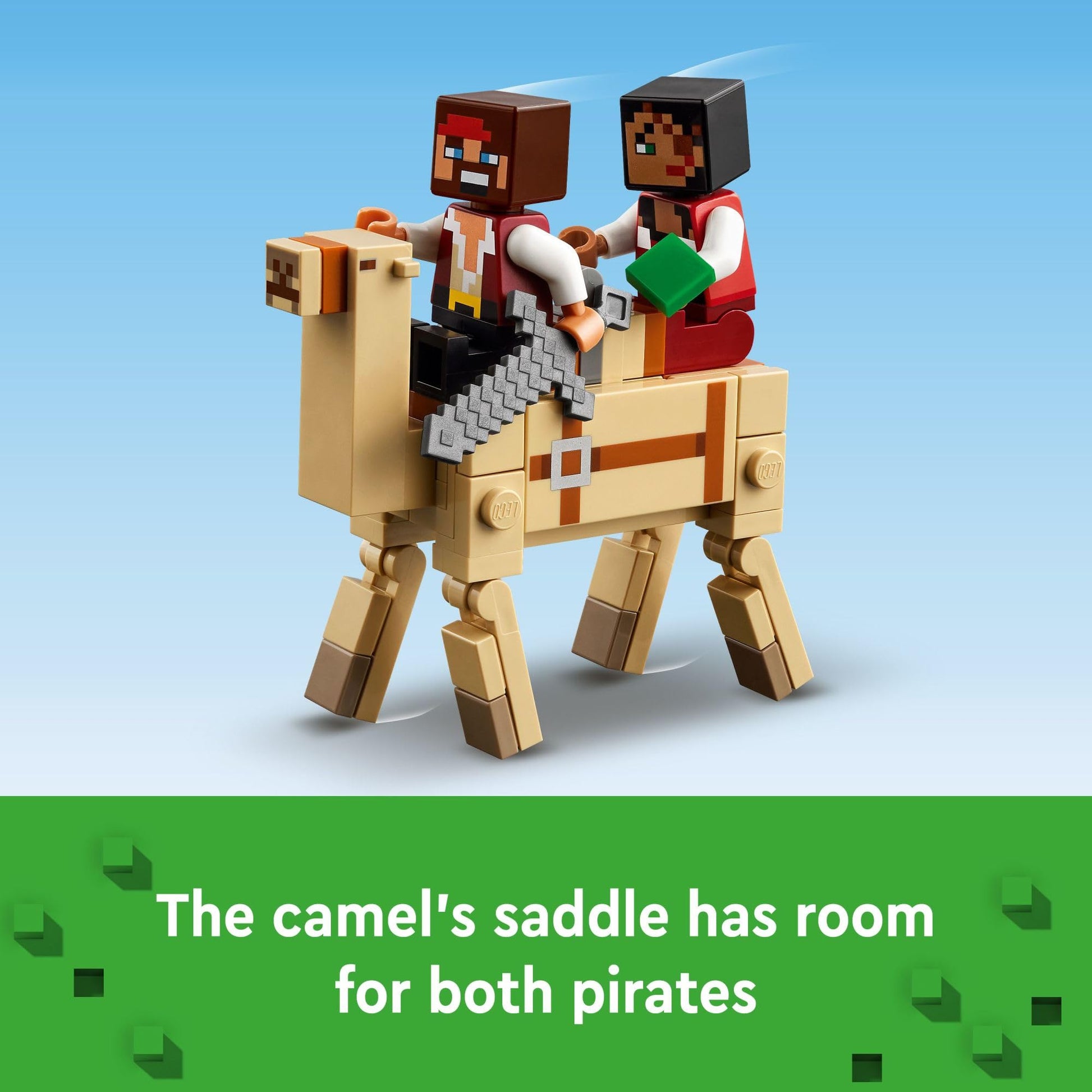 LEGO Minecraft The Pirate Ship Voyage, Boat Toy Playset for Kids with Squid, Camel and Pirate Figures, Toy Building Set for Action Role-Play,