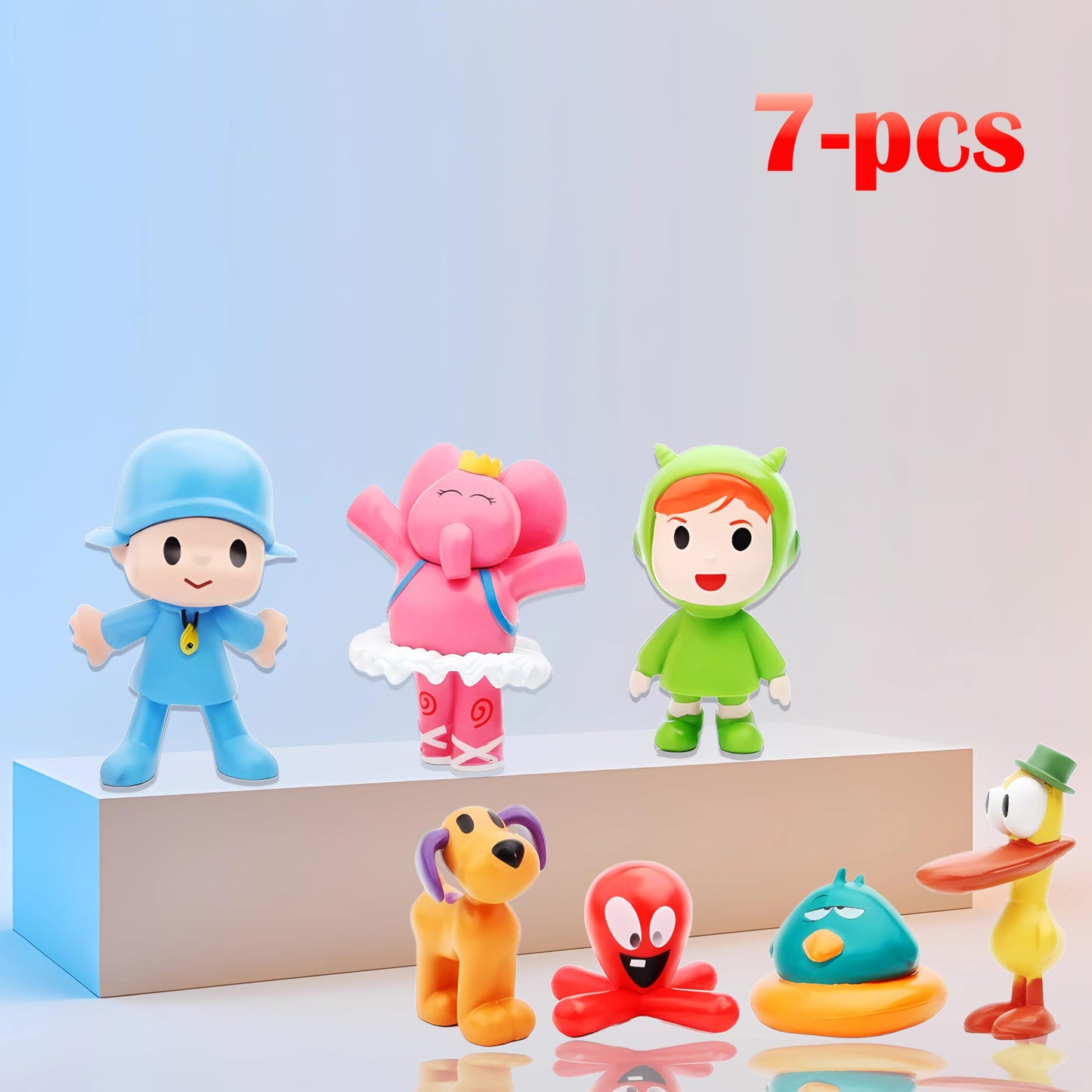 ZXHGWWHS 7-Piece Animated Set Featuring Loula and Elly 2.6 Inch PVC Action Figures for Collectors Display and Decor