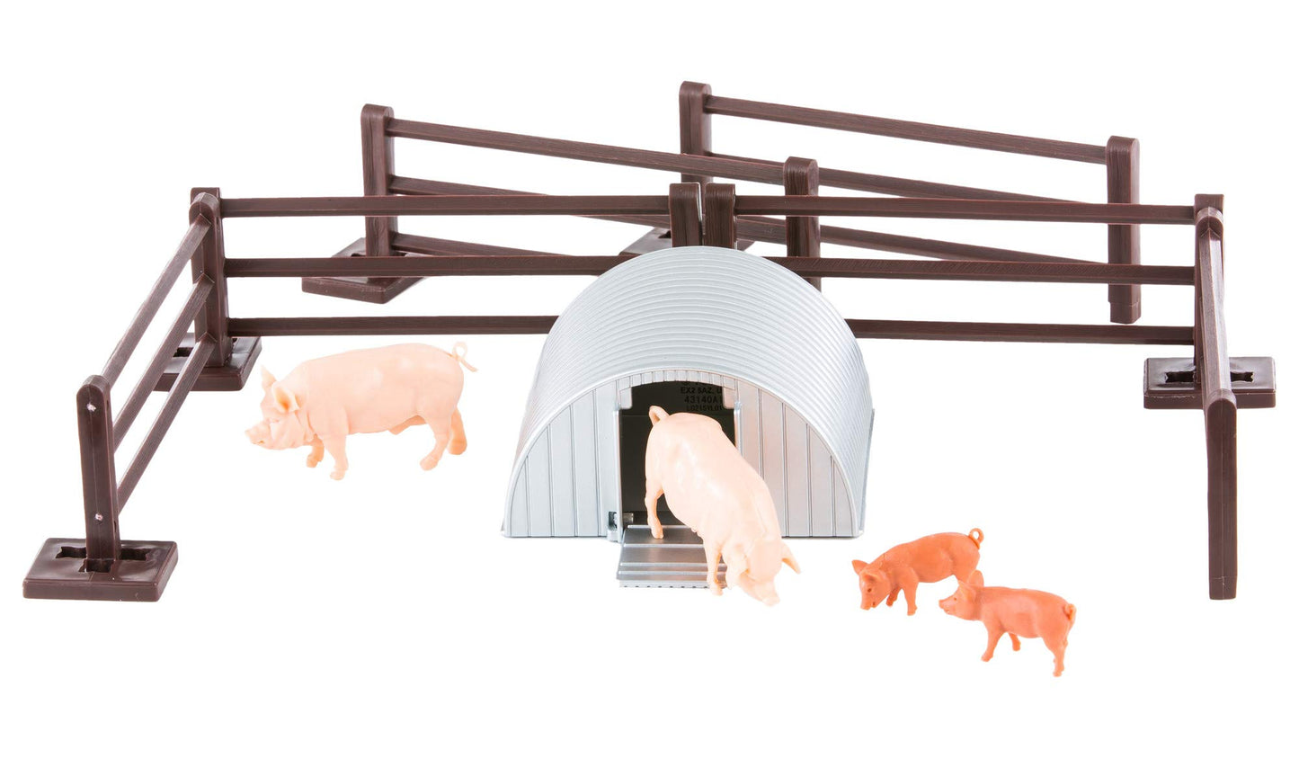 Britains 1:32 Pig Pen Farm Playset, Collectable Farmyard Animal Toys for Children, Toy Farm Animals Compatible with 1:32 Scale Farm Toys, Suitable