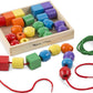Melissa & Doug Primary Lacing Beads - Educational Toy with 30 Wooden Beads and 2 Laces for Toddlers, Fine Motor Skills Lacing Toys for Toddlers and