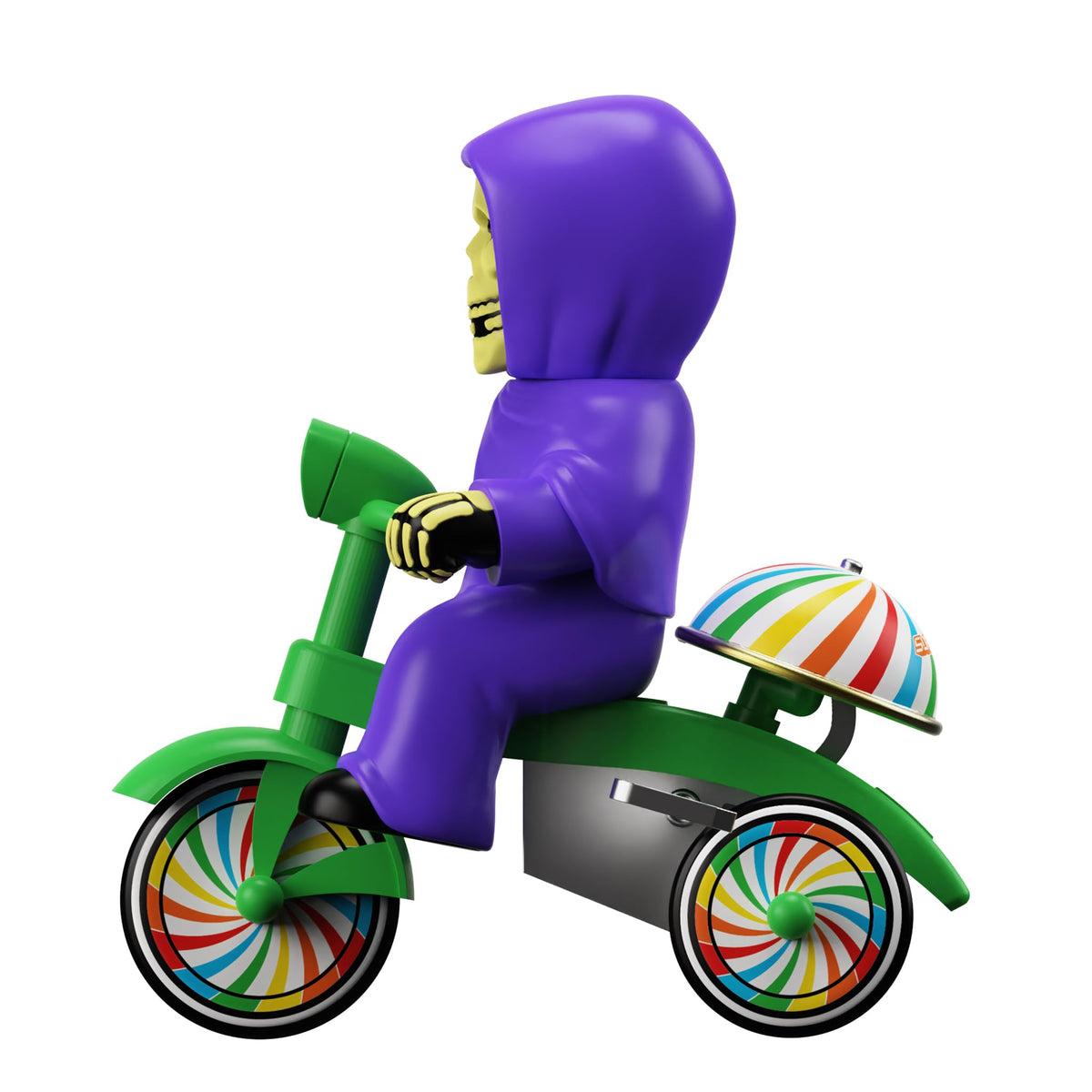 Super7 Super Cycles Misfits Fiend Purple with Wind-Up Green Trike - 5" Misfits Action Figure Toy - Classic Music Collectibles and Retro Toys