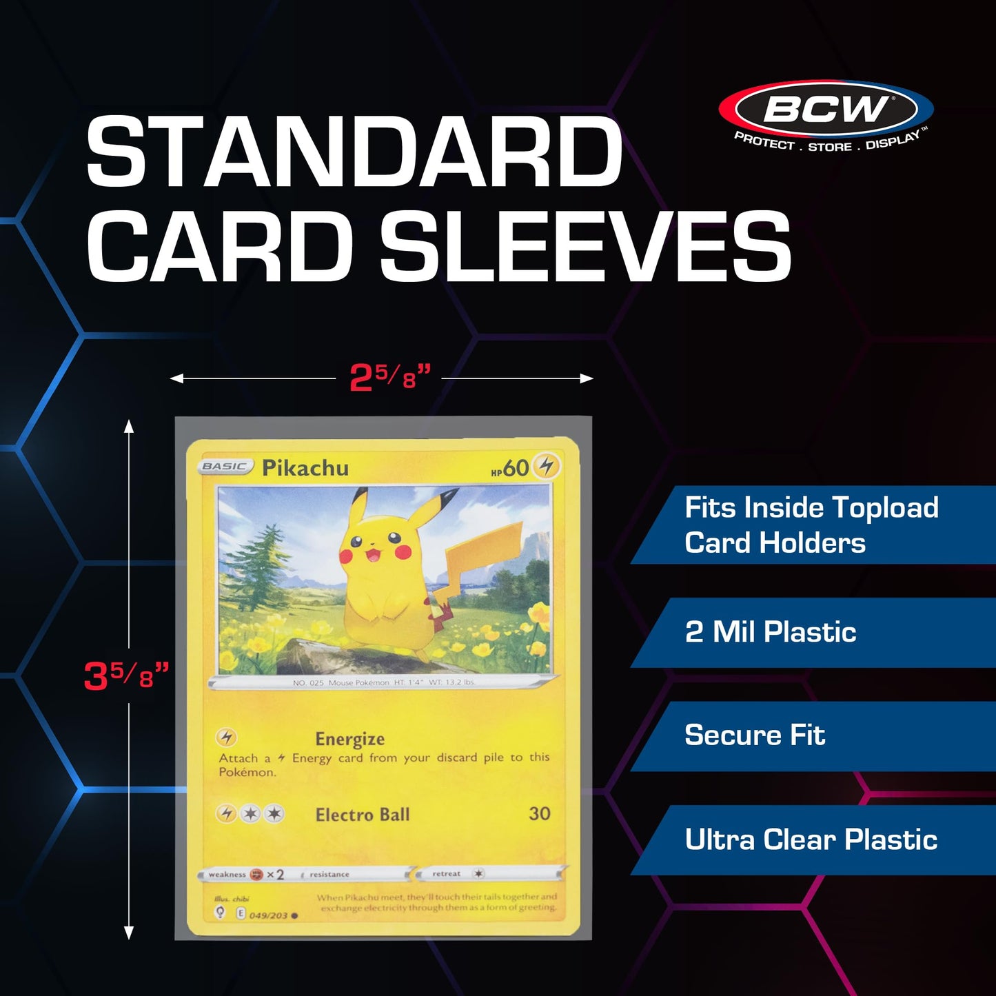 BCW Card Sleeves and Toploaders for Card Combo - 500 Count | Premium Top Loaders and Acid-Free Penny Sleeves | Great for Football, Magic: The