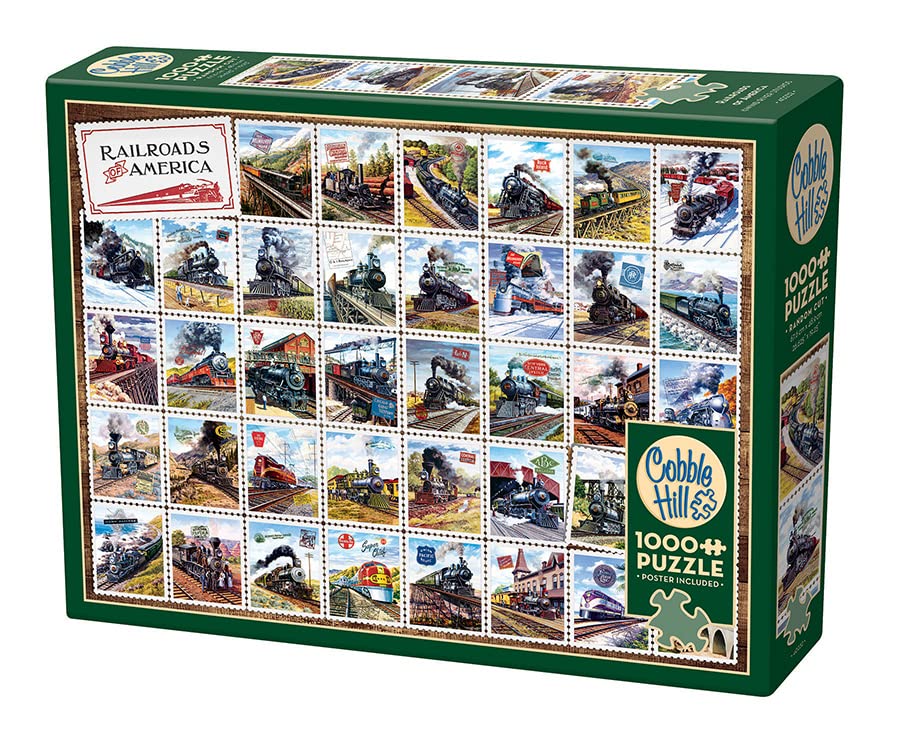 Cobble Hill 1000 Piece Puzzle - Railroads of America - Sample Poster Included