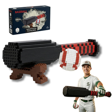 Baseball 3D Building Block Set - Ball and bat- Educational Toy - Perfect for Ages 14 15 16 Years and Above - Challenging, Creative Fun