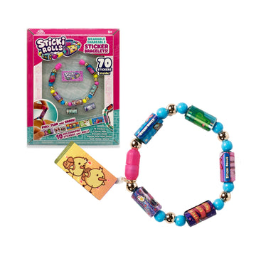 SKY CASTLE - Sticki Rolls Band Single Pack, Wristbands with Stickers, Rolls of Stickers with Kawaii Theme, 50 Stickers per Bracelet, 2 Extra