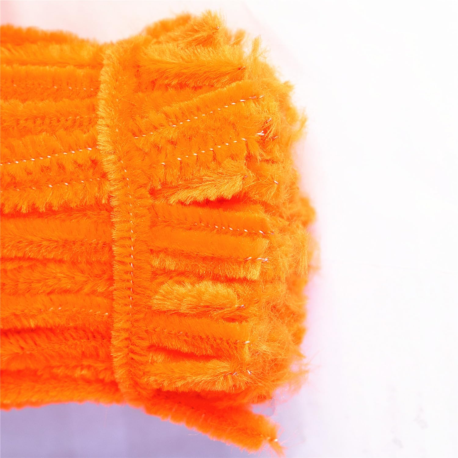 Orange Pipe Cleaners (100 Pack) Chenille Stems for DIY Art Decorations Creative Craft (6 mm x 12 Inch)