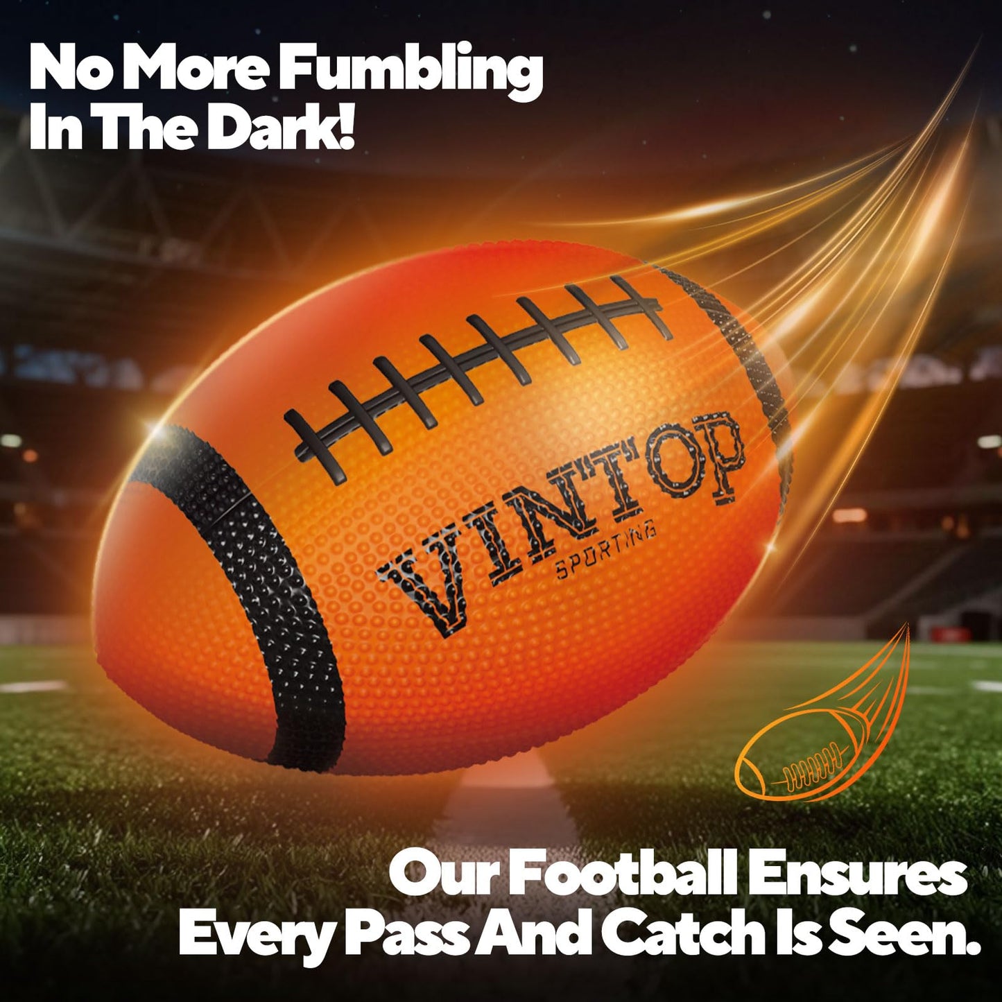 VINTOP Light Up Football - LED Glow in the Dark Football NO 6 for Kids & Adults Outdoor Sports, Birthday Gifts, Includes Free Air Pump, Sturdy Durable