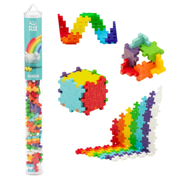 PLUS PLUS Rainbow Mix Tube - Mini Interlocking Building Blocks Set, Stem Toys for Kids - Sensory Bin Fillers/Math Manipulatives Classroom Must Haves