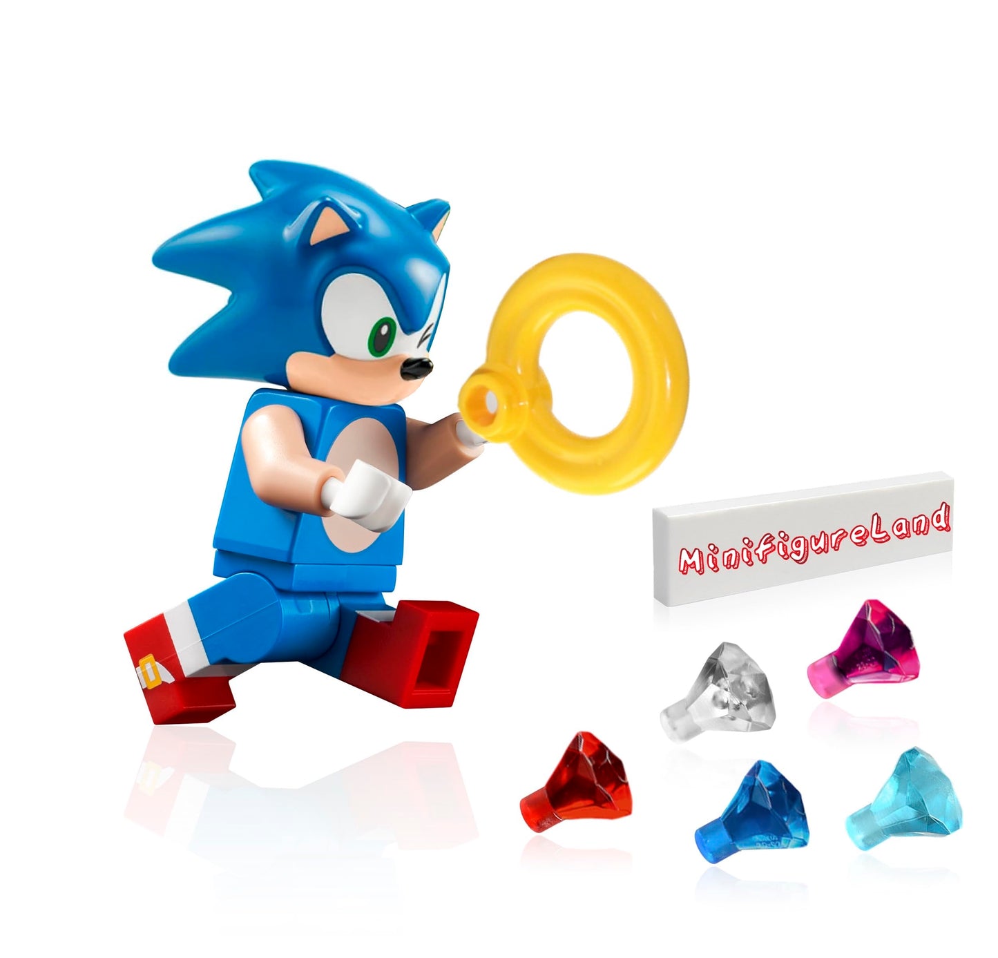 LEGO Ideas Minifigure - Sonic The Hedgehog with Accessories and Minifigureland Tile (All New for 2022) 21331