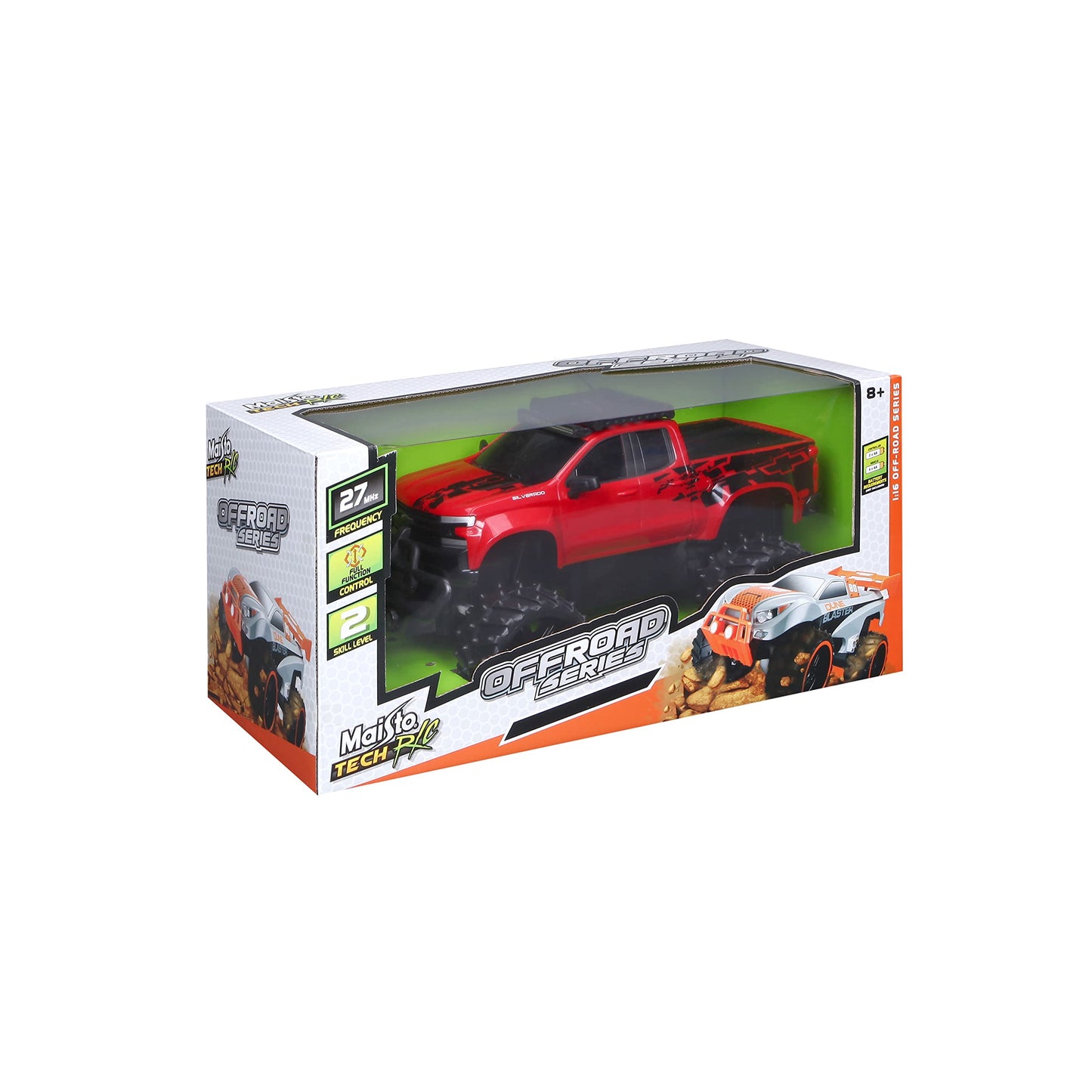 Maisto Tech R/C 1:16 Scale 2.4 GHz Off Road 2019 Chevrolet Silverado, Red