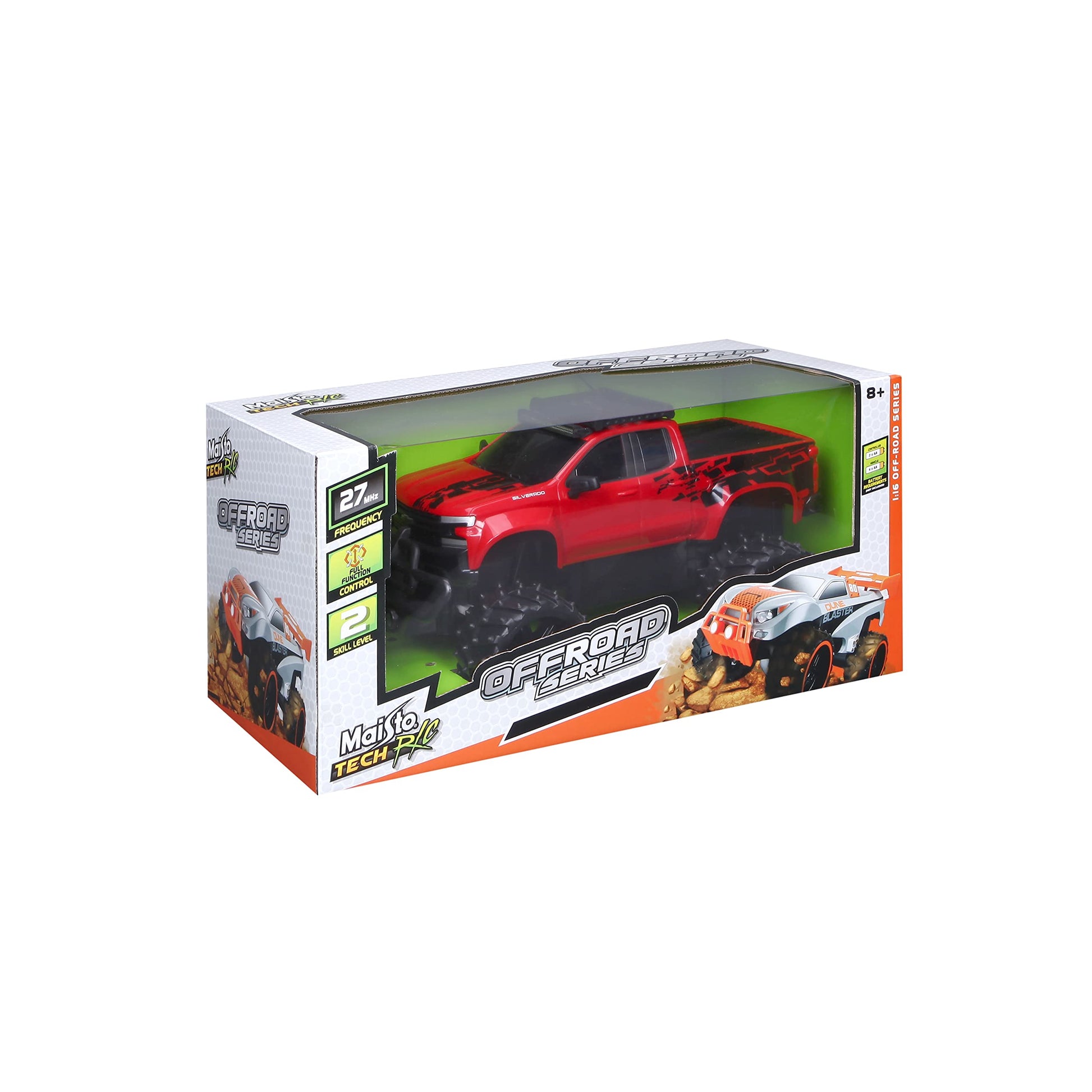 Maisto Tech R/C 1:16 Scale 2.4 GHz Off Road 2019 Chevrolet Silverado, Red