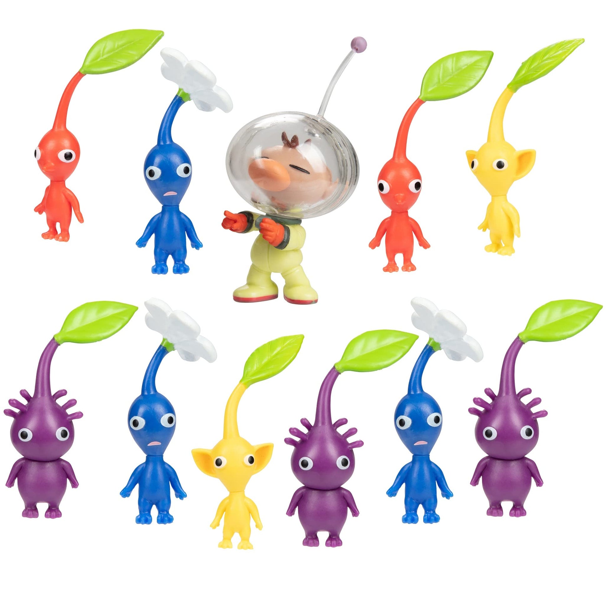 Nintendo Captain Olimar & Pikmin Action Figures Set - Includes 11 Highly Detailed Figurines - Pikmin Come in Colors Yellow, Red, Blue and Purple