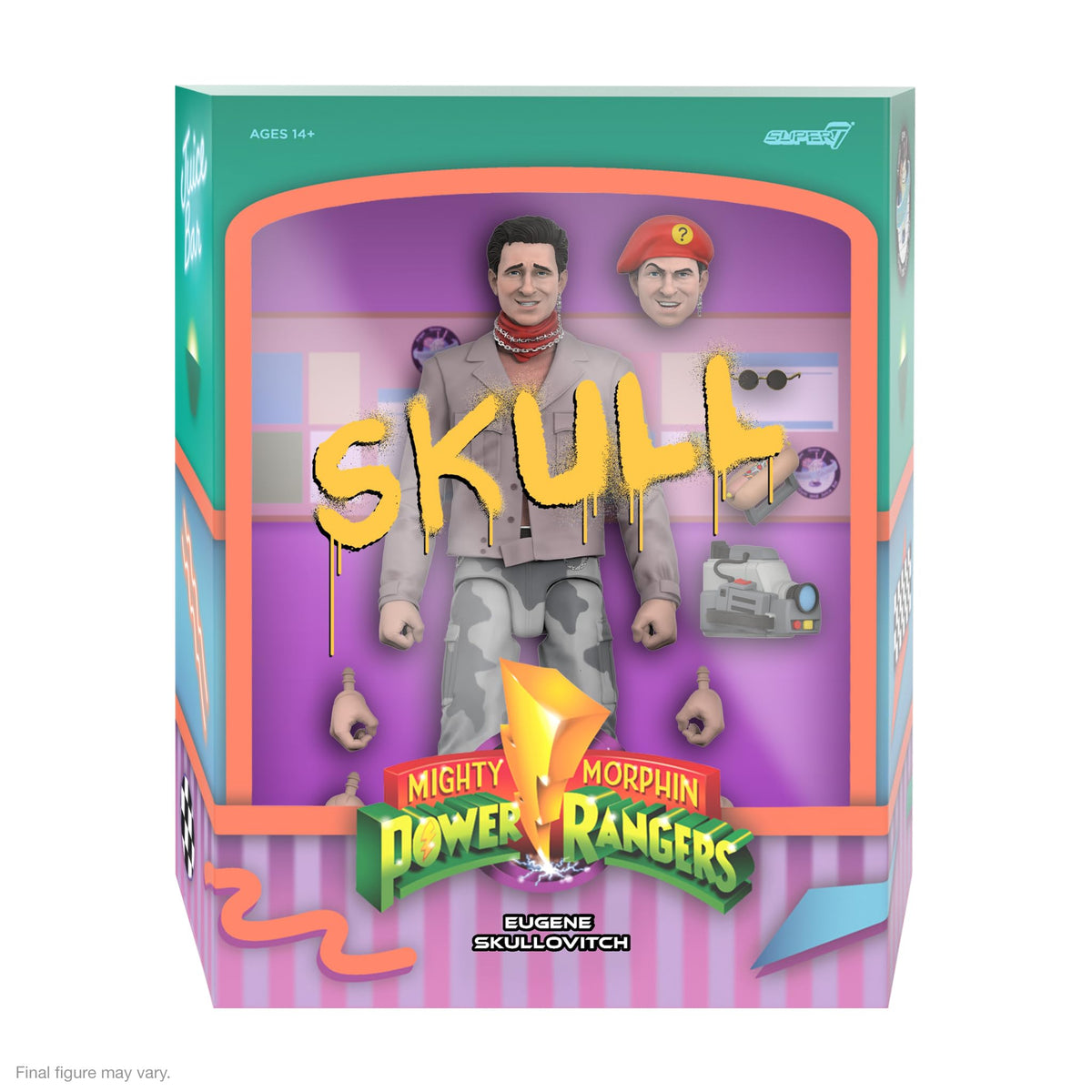 Super7 ULTIMATES! Mighty Morphin Power Rangers Skull - 7" Power Rangers Action Figure with Accessories Classic TV Show Collectibles and Retro Toys