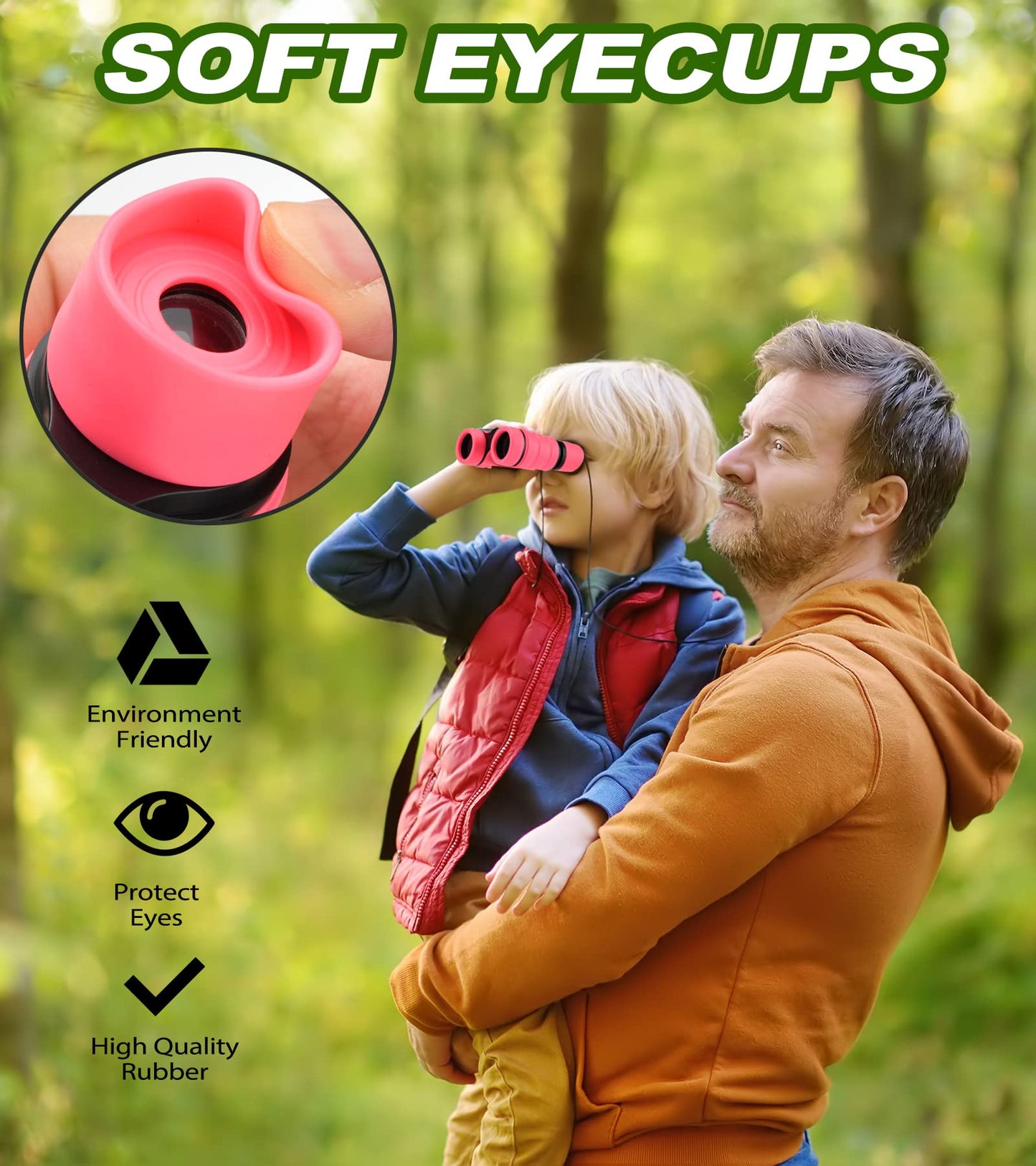 Binoculars for Kids, Toys for 3-12 Years Boys and Girls High-Resolution Optics Shockproof Mini Compact Toy Binoculars for Bird Watching, Hiking
