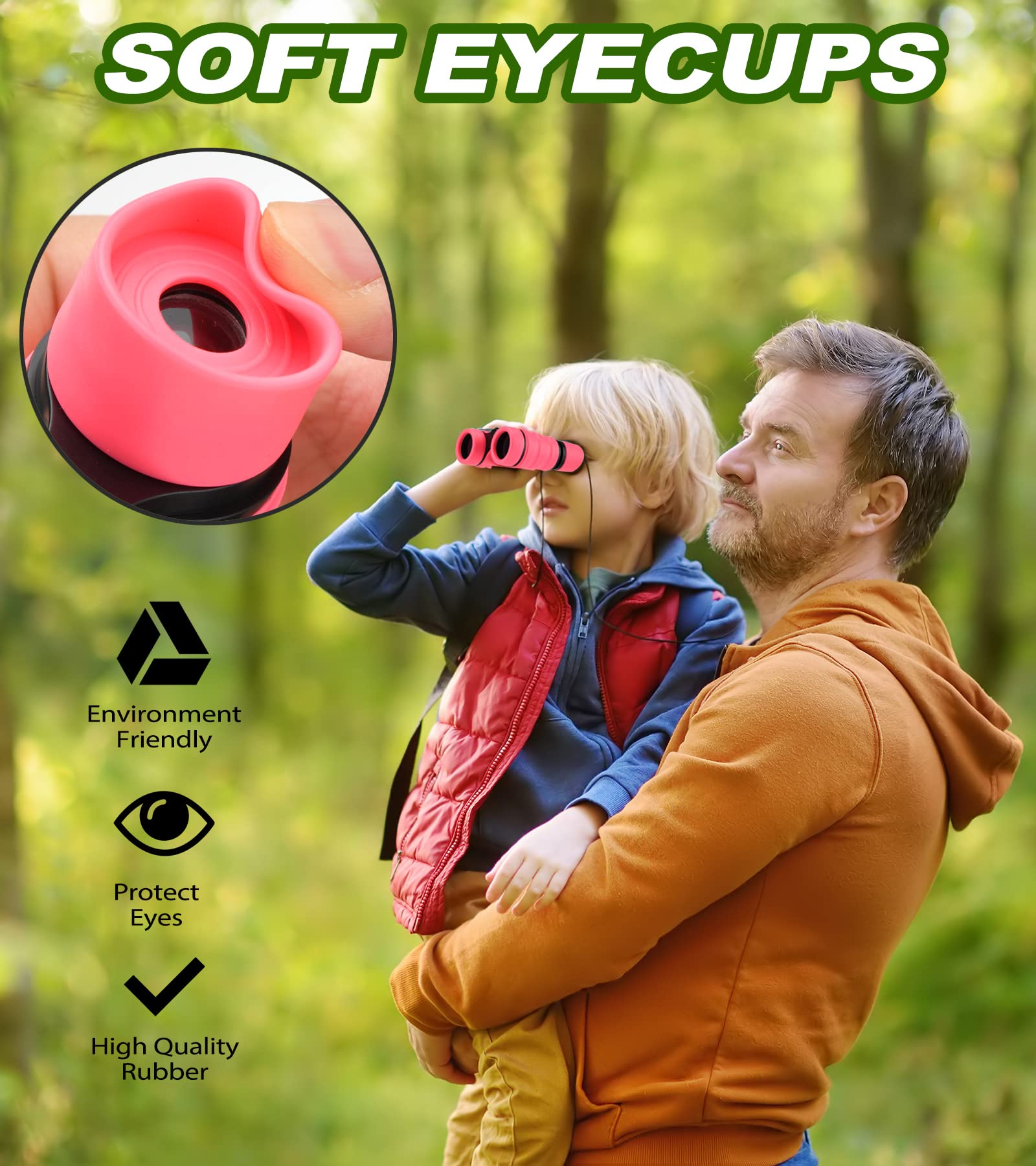 Binoculars for Kids, Toys for 3-12 Years Boys and Girls High-Resolution Optics Shockproof Mini Compact Toy Binoculars for Bird Watching, Hiking