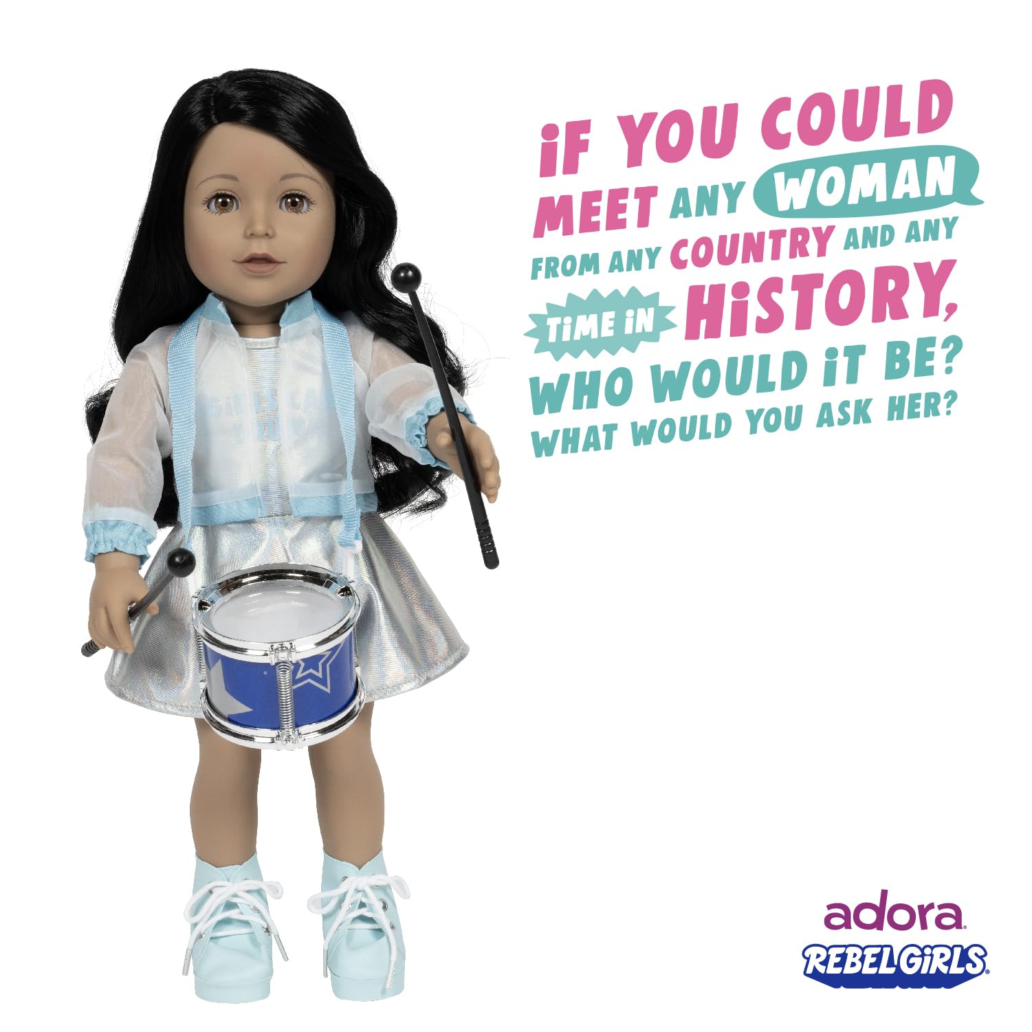 Adora 18" Rebel Girls Doll Collection - Inspired by Good Night Stories Rebel Girl Books - Premium Quality Soft and Movable Doll Body with Realistic