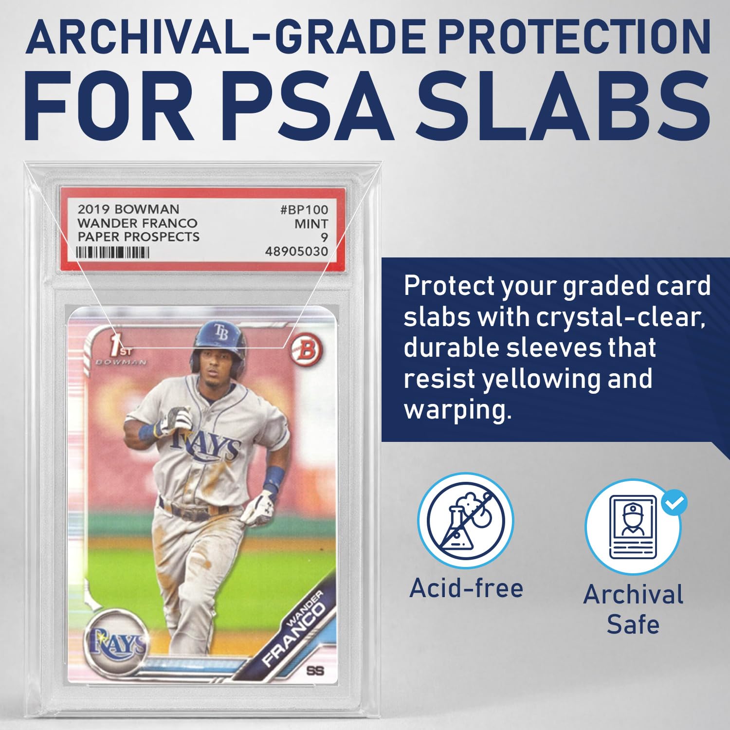 Invested Alliance PSA Slab Sleeves for Graded Cards | PSA Exact Fit Graded Card Sleeves, Resealable Slab Protector for TCG Collectors - Sports