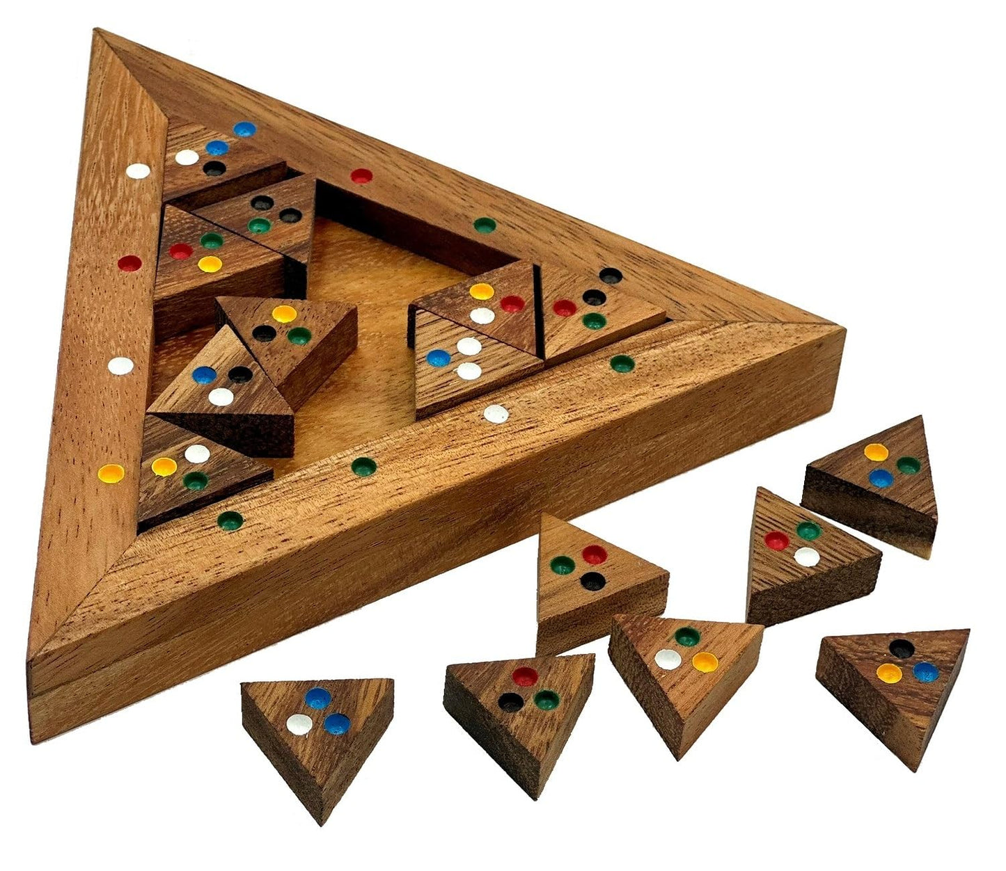 Color Match Triangle Wooden Puzzle Brain Teaser