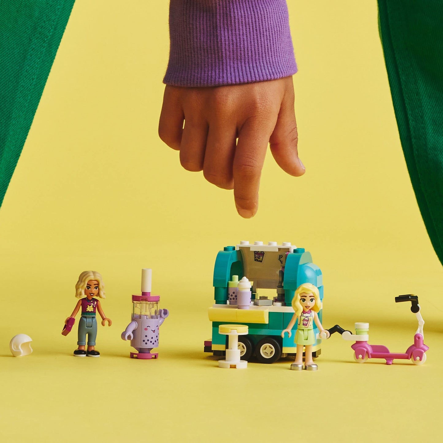 LEGO Friends Mobile Bubble Tea Shop Toy Building Set 41733, Fun Pretend Play Toy Vehicle Set with Toy Scooter, Mobile Cart, Cash Register, Play Store