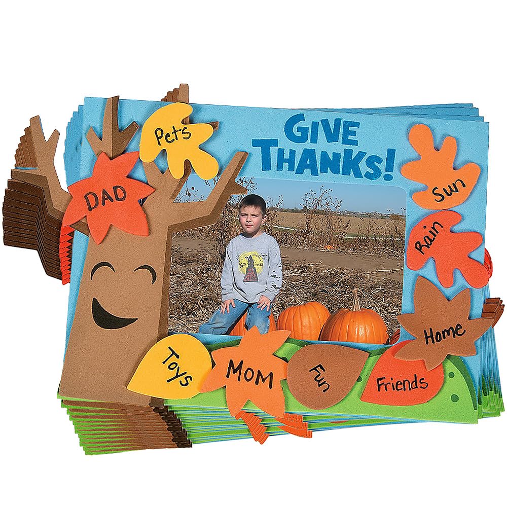 Tree of Thanks Picture Frame Magnet Craft Kit - Makes 12 - Crafts for Kids and Fun Home Activities