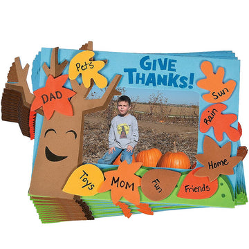 Tree of Thanks Picture Frame Magnet Craft Kit - Makes 12 - Crafts for Kids and Fun Home Activities