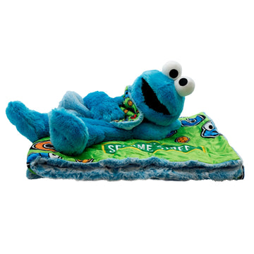 Baby Security Blanket - Sesame Street Cookie Monster 2-in-1 Stuffed Animal & Blanket - Soft Plush Baby Lovey for Boy & Girl - Cookie Monster Plush