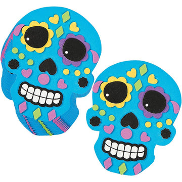 DIY Sugar Skull Magnet Kit - Makes 24 - Day of the Dead and Halloween Crafts for Kids