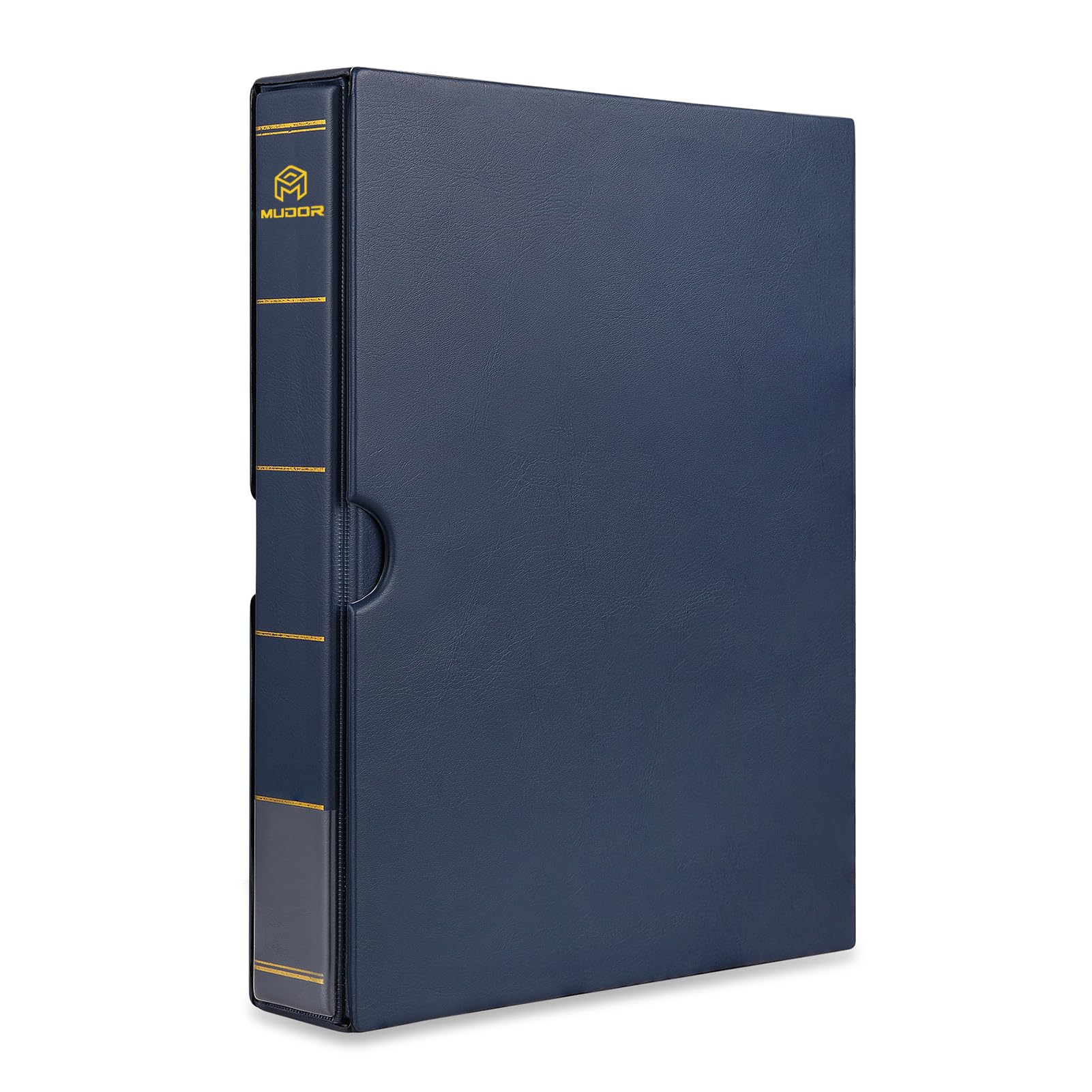 MUDOR Stamp Binder with Slipcase, Empty Stamp Collecting Albums, Blue