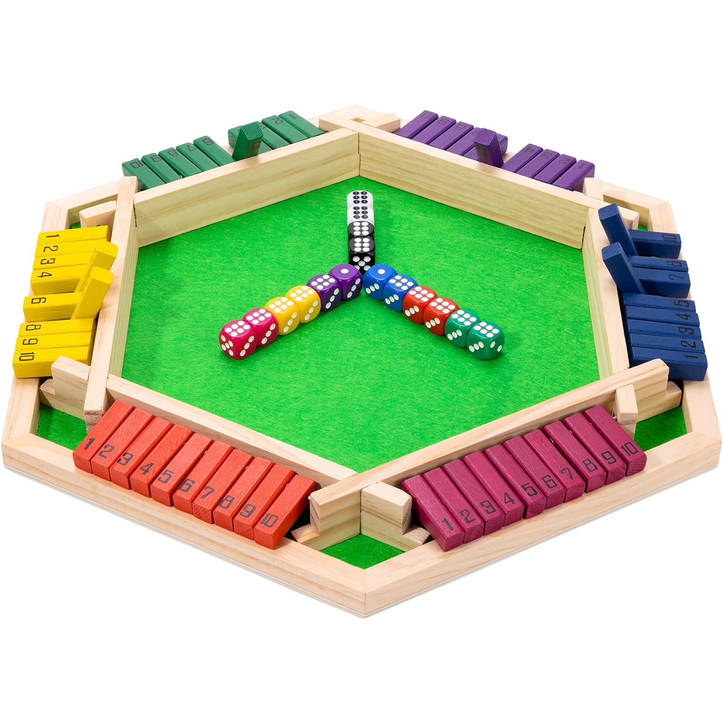Shut The Box Game Wooden Board Game -2-6 Player Math Game - Educational and Entertaining