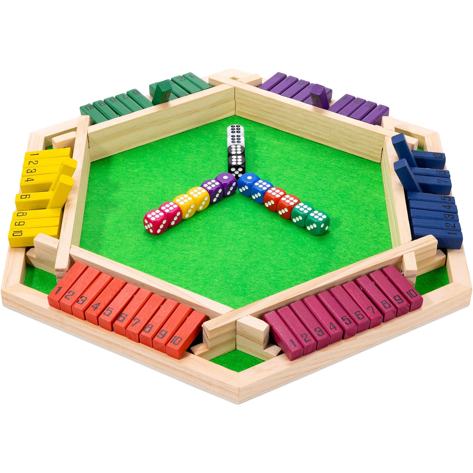 Shut The Box Game Wooden Board Game -2-6 Player Math Game - Educational and Entertaining
