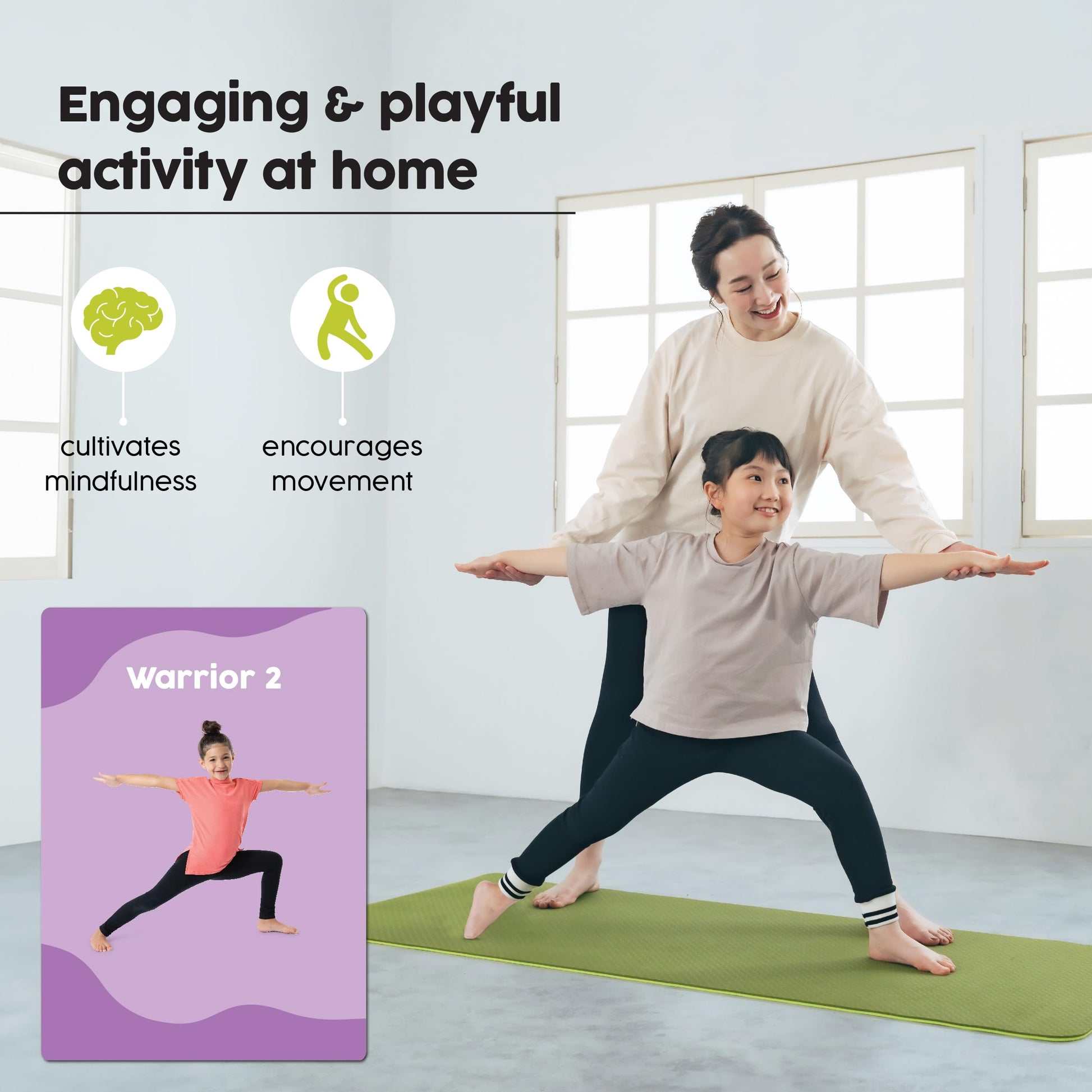 Yoga Cards for Kids: 100 Real-Life Yoga Poses, Kid-Friendly Activities for Home & Gym, Beginner to Advanced, Promotes Mindfulness