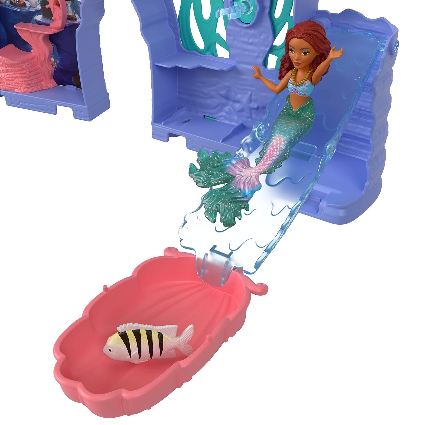 Mattel Disney The Little Mermaid Storytime Stackers Playset, Ariel’s Grotto Stackable Doll House with Small Doll & 10 Accessories