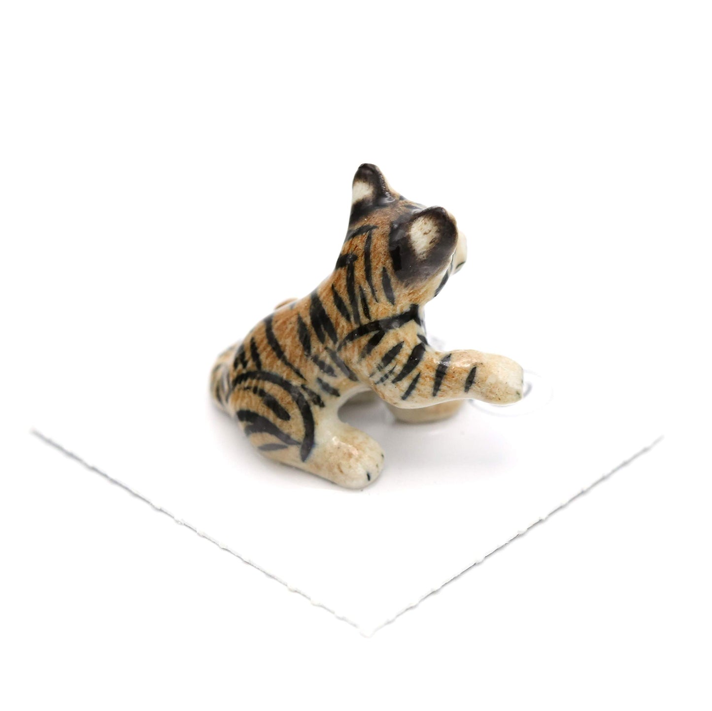 Little Critterz Tiger Cub Decorative Porcelain Display Object “Sneak” - Handcrafted Hand-Painted Adult Home Décor Accent
