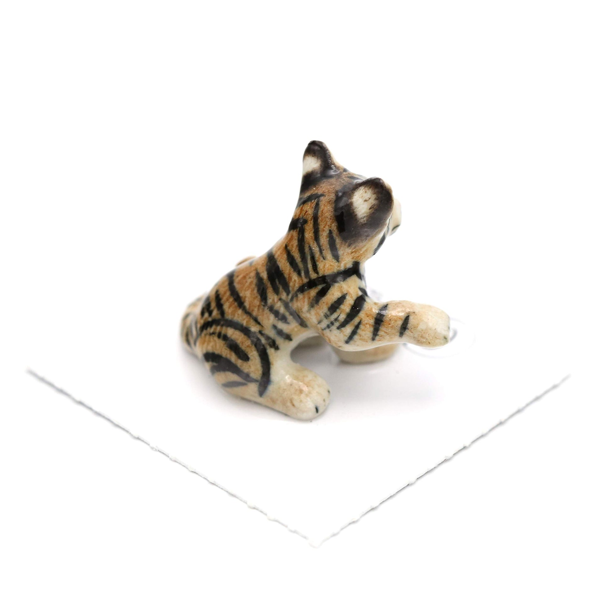 Little Critterz Tiger Cub Decorative Porcelain Display Object “Sneak” - Handcrafted Hand-Painted Adult Home Décor Accent