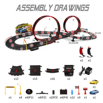 Kids Toy-Electric Powered Slot Car Race Track Set Boys Toys for 6 7 8-12 Years Old Boy Girl Best Gifts