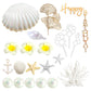 SeaShell Cake Decorations Under The Sea Cake Toppers with Starfish Shell Balls Coral for Summer Beach Birthday Supplies
