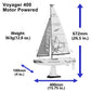 PLAYSTEAM Voyager 400 2.4GHz RC Motor Powered Sailboat in Blue - 26" Tall