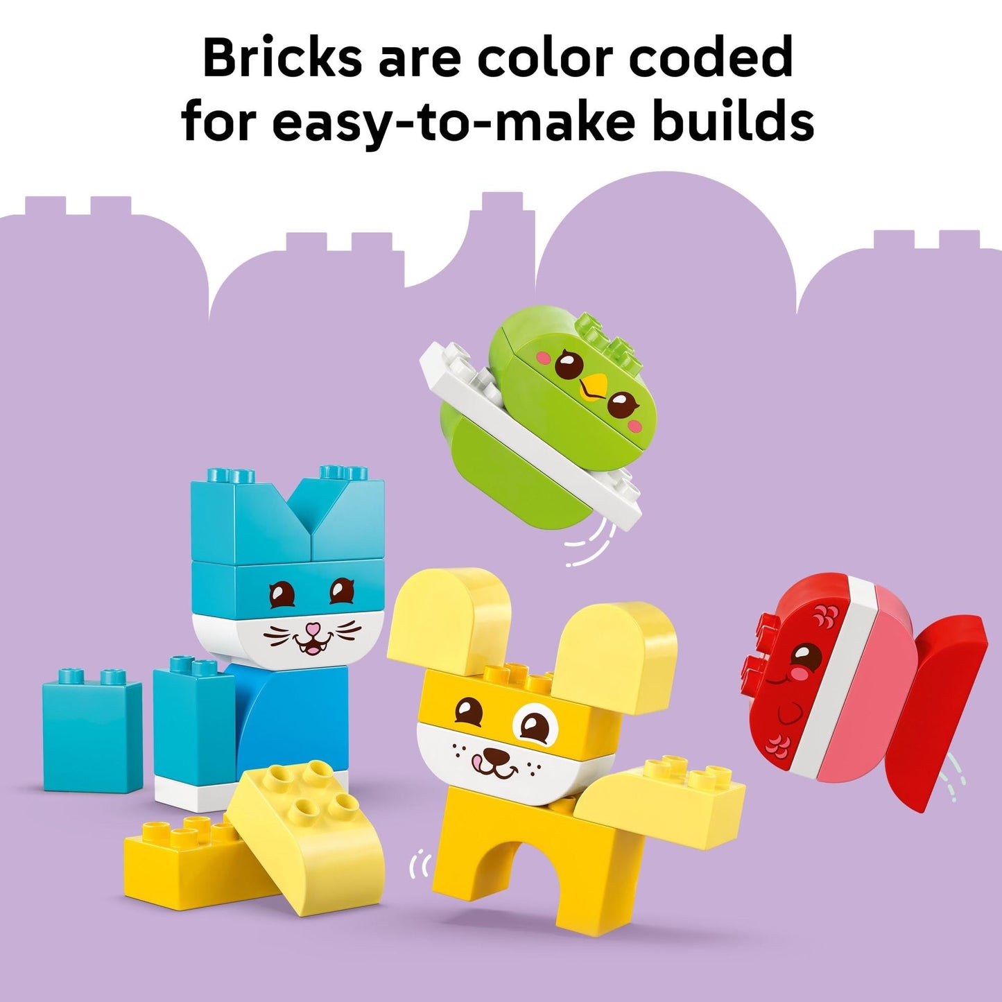 LEGO DUPLO My First 3 in 1 Creative Cute Pets Building Toy for Toddlers - Pretend Play Set for Boys & Girls, Ages 1.5+ - Learning & Education Toy for