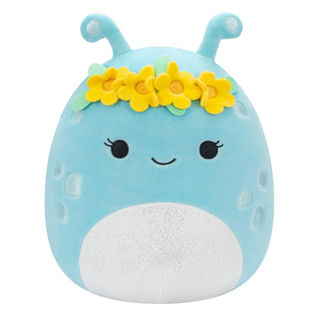 Squishmallows Original 11in Natnat The Pastel Blue Alien with Flower Crown - Official Jazwares Plush (Medium-Sized)