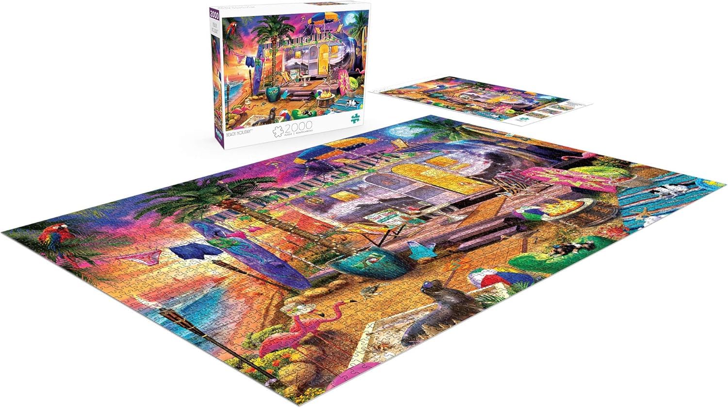 Buffalo Games - Jeff Haynie - Beach Holiday - 2000 Piece Jigsaw Puzzle for Adults Challenging Puzzle Perfect for Game Nights - Finished Size is 38.50