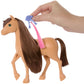 Barbie Mysteries: in Search of The Lost Mare Horse Hairstyles, Doll Toy Horse with Extra Long Mane, Comb and Hair Accessories, Inspired by The Series